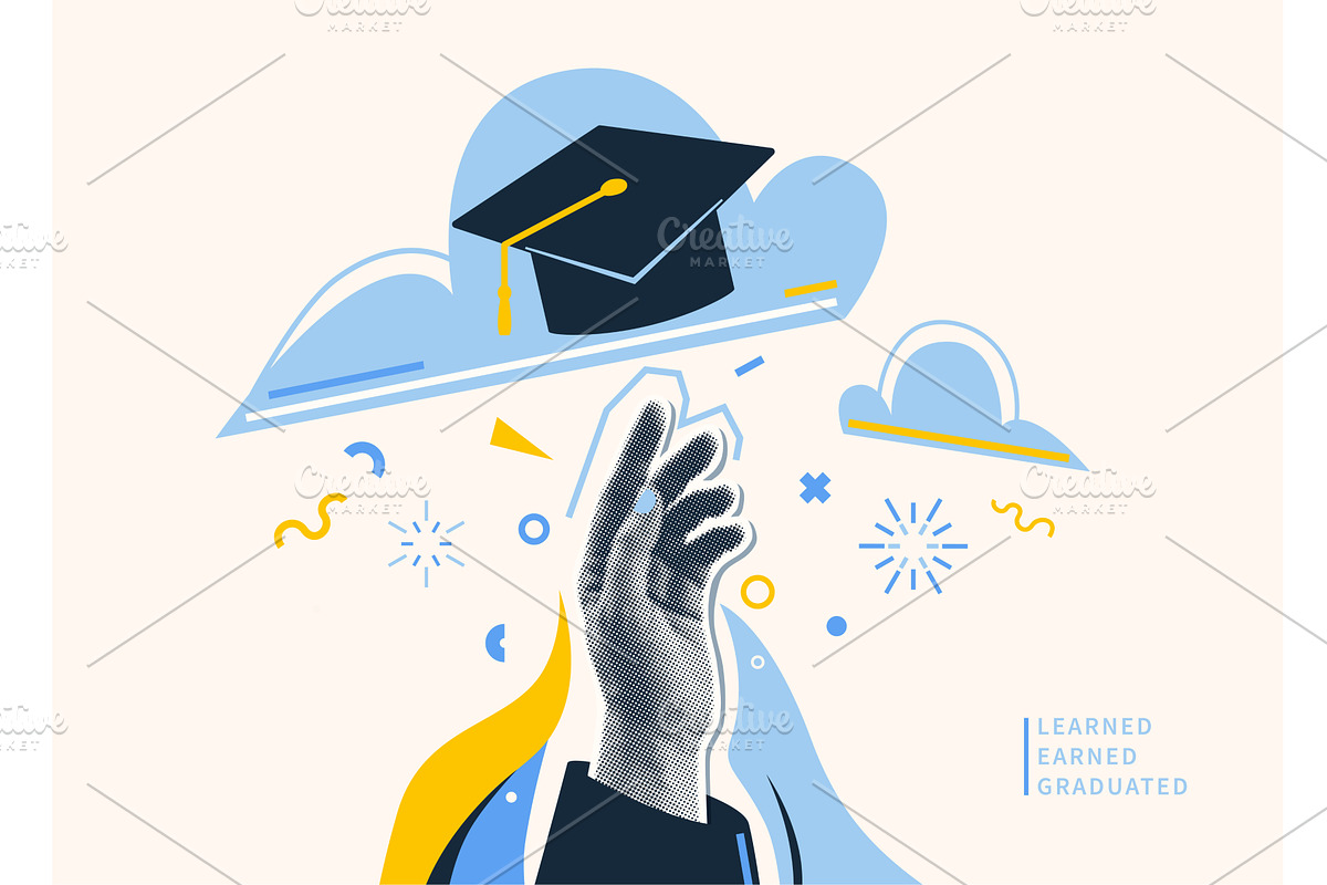 Graduate vector illustration, an Education Illustration by Zaie