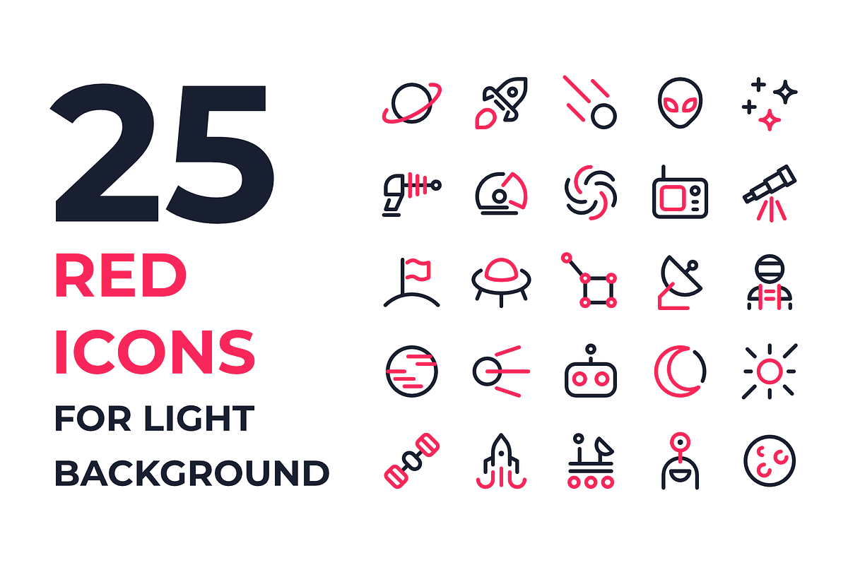 Space icons, an Outline Icon by Ruslan Babkin (Photo 4 of 11)