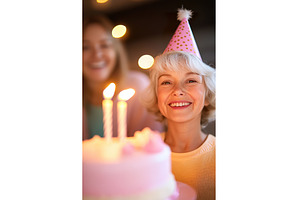 Elderly caucasian female celebrating, a Person Photo by Lermont51