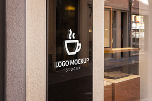 Glass Window Logo Mockup