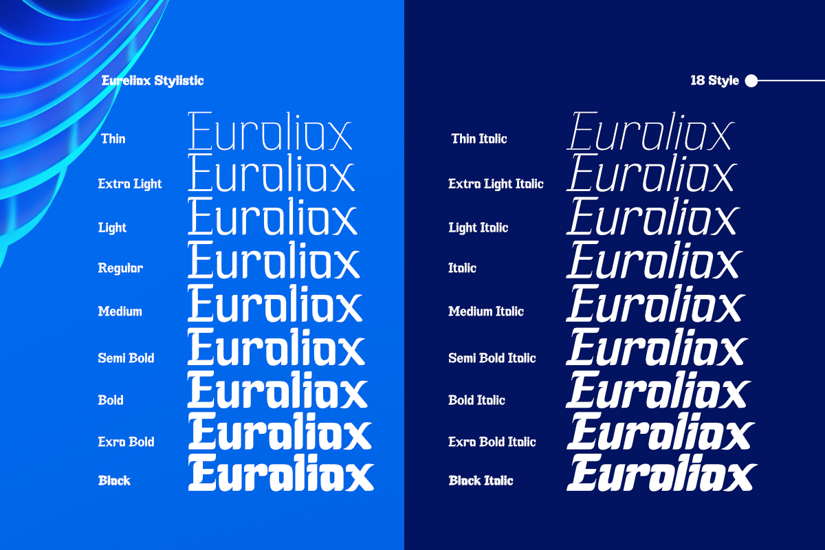Euraliax - Display Font Family, a Font by Differentialtype (Photo 3 of 12)