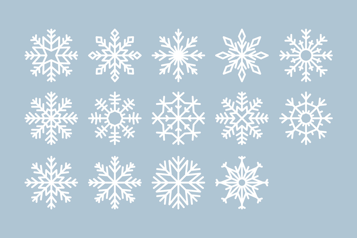 Winter snow flakes. Xmas icons set, an Object Illustration by Good Studio (Photo 2 of 12)