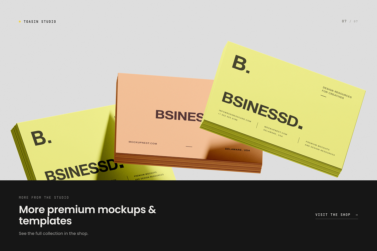 85x55 Business Card Mockup, an Advertising Mockup by Toasin Studio (Photo 7 of 7)