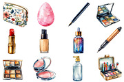 Watercolor Makeup Clipart, an Illustration by Designworld (Thumbnail 3 of 5)