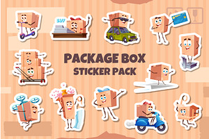 Groovy delivery cardboard box, a Transportation Illustration by Vector Tradition