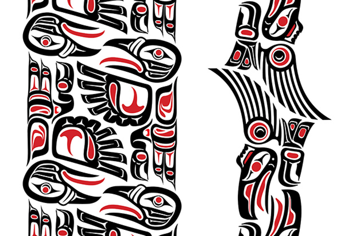 Haida styled seamless patterns (12x) preview 5