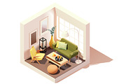 Vector isometric rooms, a Decorative Illustration by tele52 (Thumbnail 21 of 23)