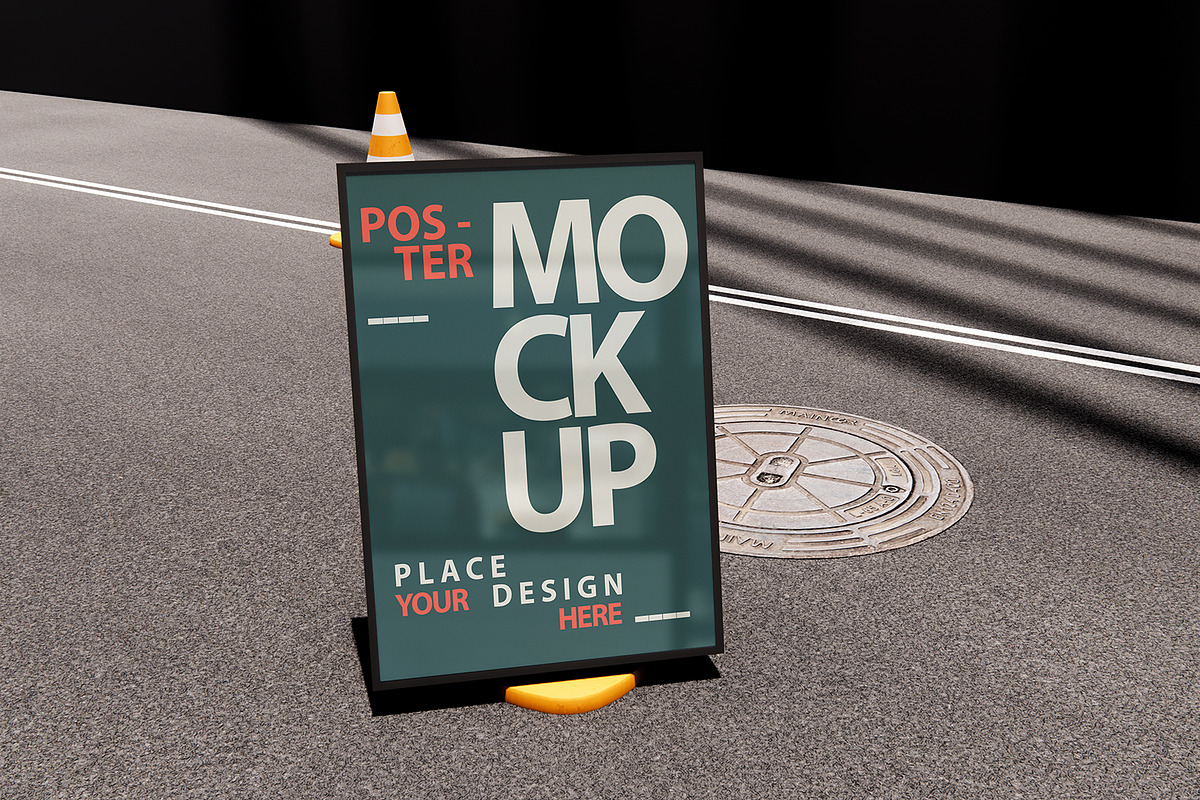 Poster Mockup Set, an Advertising Mockup by Mirachma Project (Photo 3 of 6)