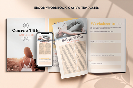 Workbook ebook Canva template Sunset, a Templates & Theme by Monarch 21 Design