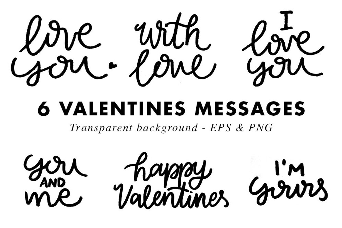 Valentines Bundle Hearts & Lettering, an Object Graphic by Heartmade by Claudia (Photo 5 of 11)