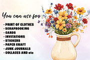 Flower in Jar Sublimation Clipart, an Illustration by Watercolor design (Thumbnail 4 of 4)