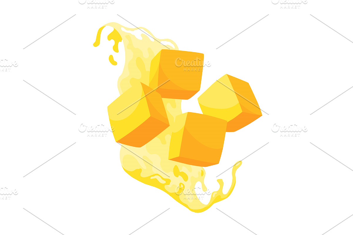 Mango sliced to cubes. Dessert, an Animal Illustration by the8monkey