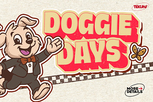 Retro Puppy Mascot Bundle, an Animal Illustration by Tekuni