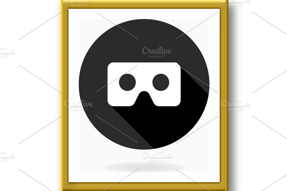 Fine Vector Flat Icon With VR Logo, a Texture Graphic by FineArtStudio (Photo 2 of 3)