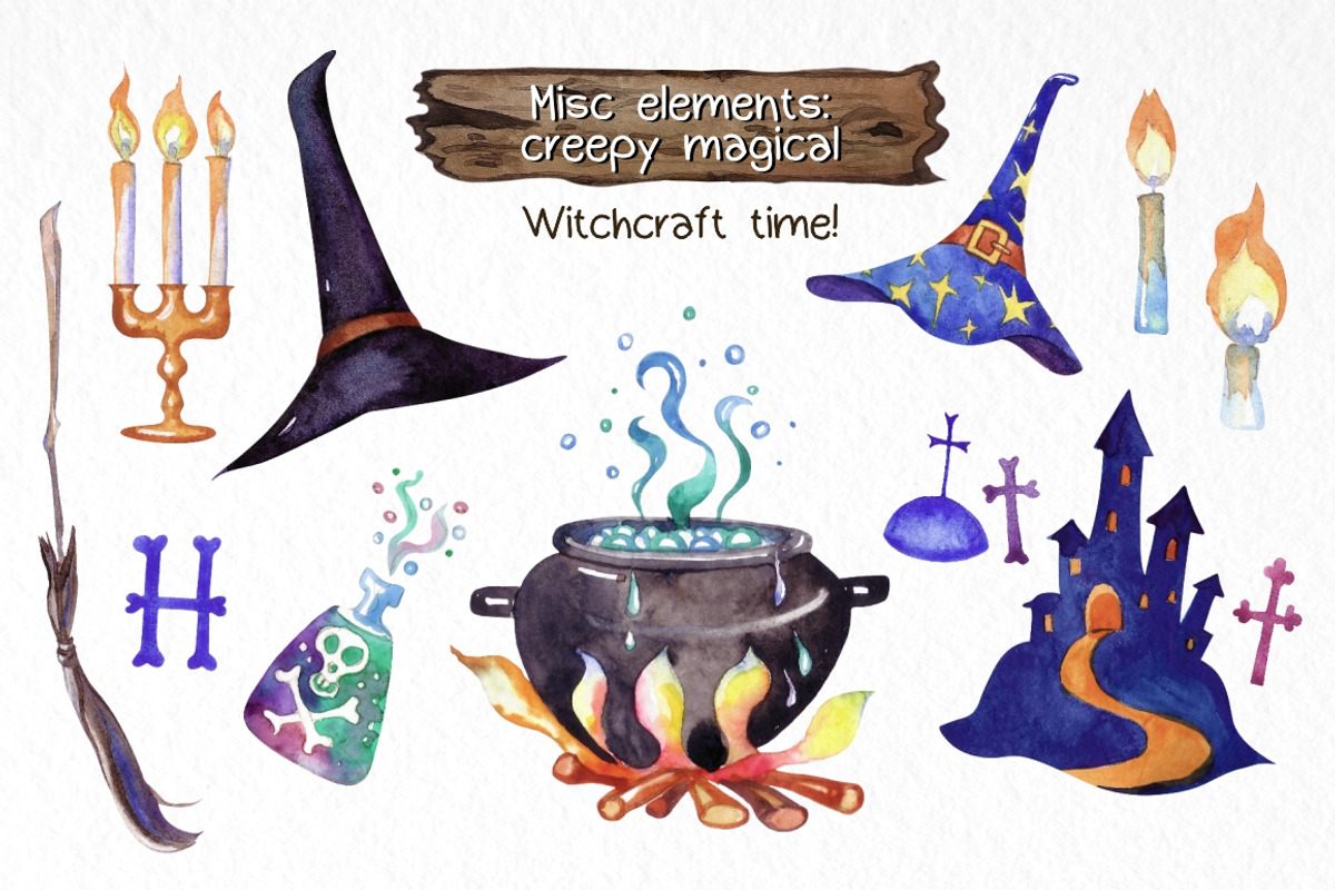Halloween Watercolor Super Pack, an Animal Illustration by Warm Hearted Studio (Photo 4 of 10)