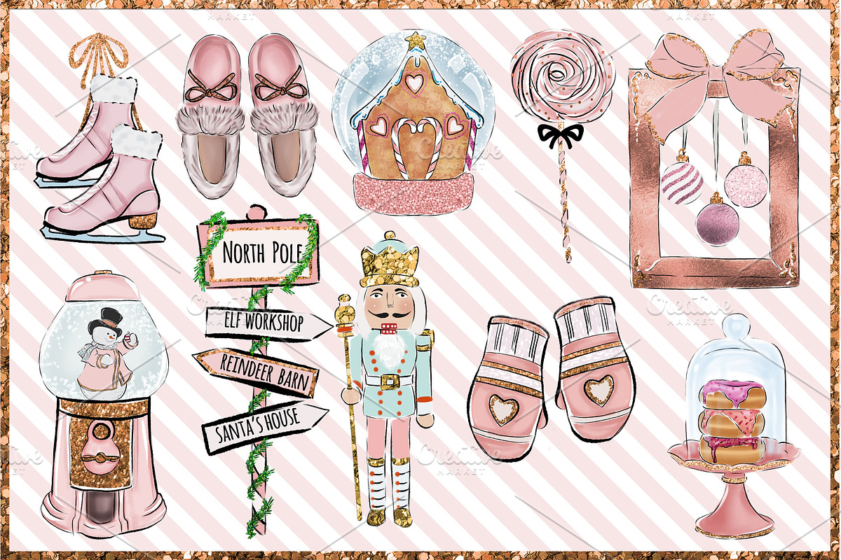 Christmas Clipart Png set, a Decorative Illustration by The GG Shop (Photo 4 of 9)