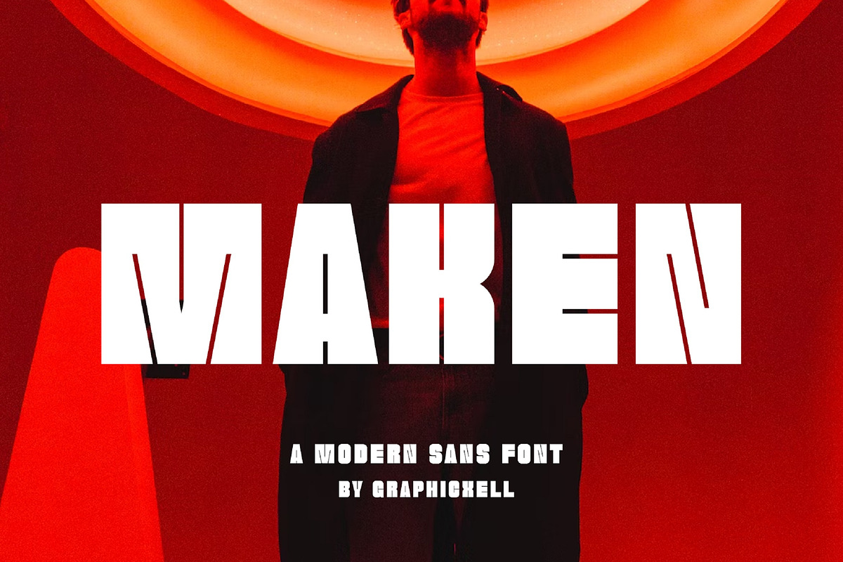 Maken Sans Serif Font, a Sans Serif Font by Graphicxell (Photo 1 of 7)