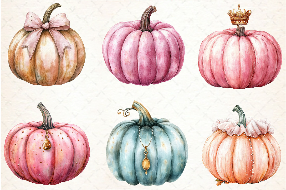 Coquette Pumpkin Clipart, an Illustration by Libby Wishes (Photo 6 of 7)