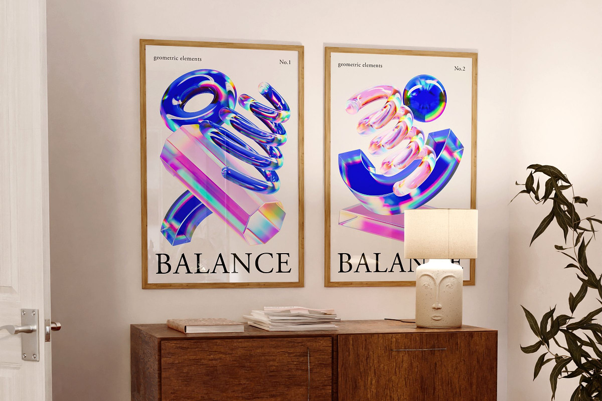 3D Holographic Shapes, an Object Graphic by Design Studio (Photo 9 of 10)