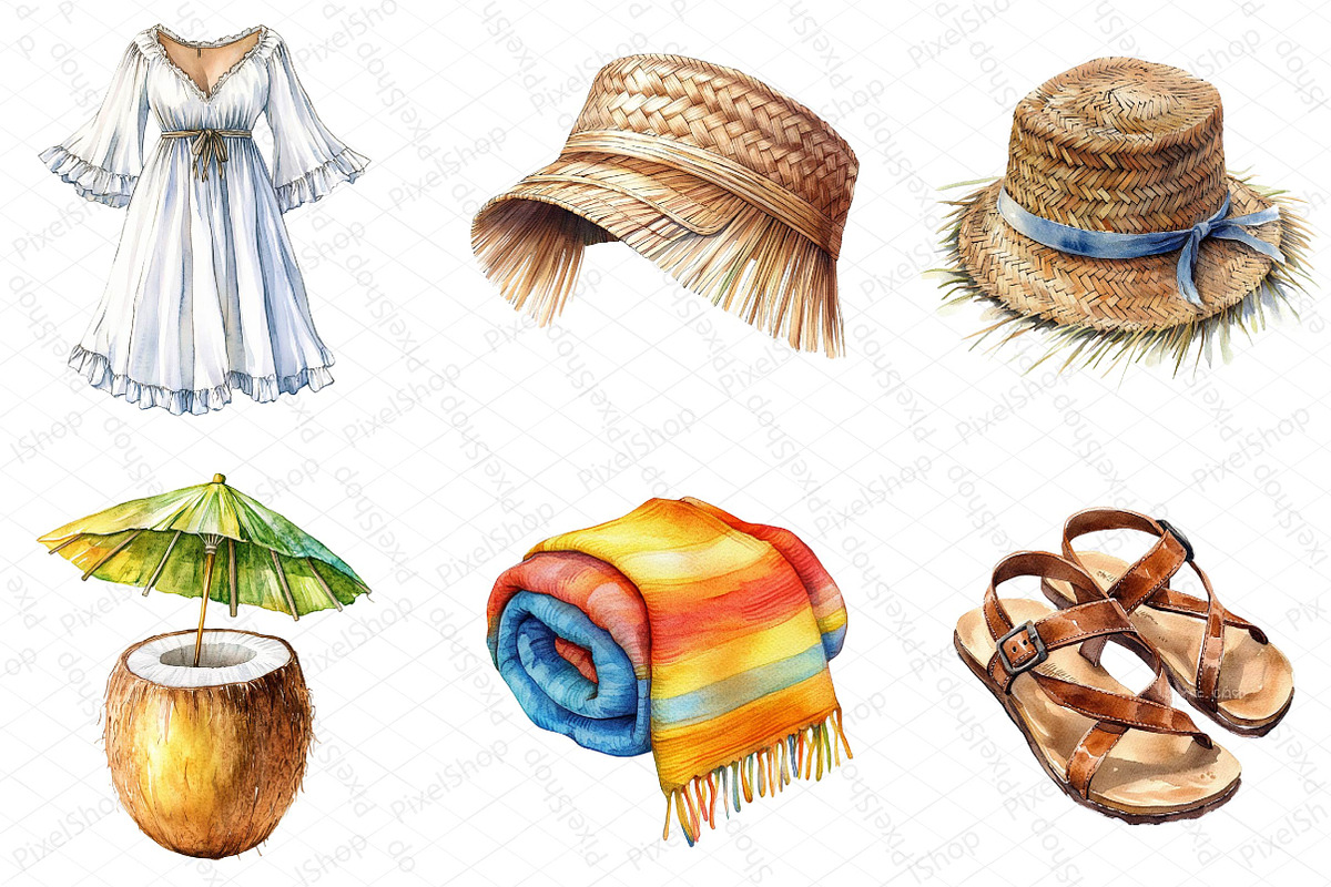 Watercolor Boho Summer Fashion Coast, an Illustration by DreamPrint404 (Photo 4 of 6)