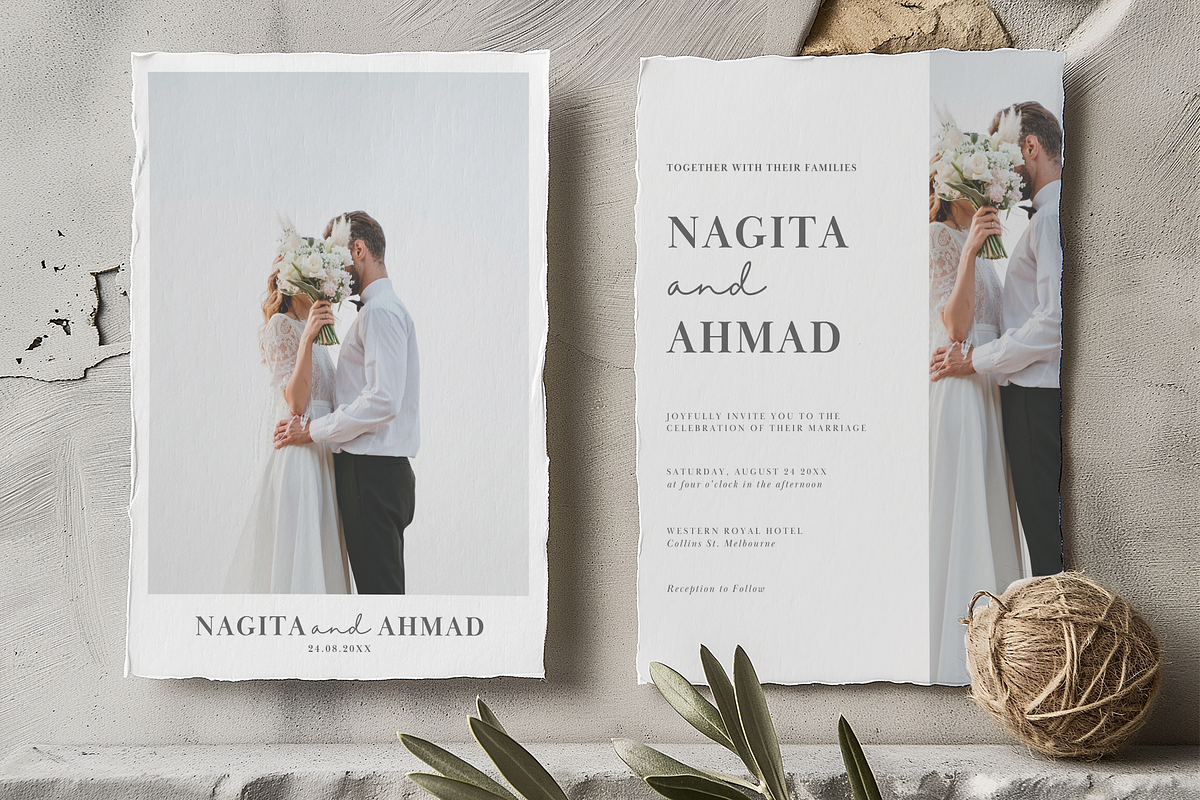 Minimalist Wedding Invitation Card, an Invitation Template by kin9candra (Photo 4 of 8)