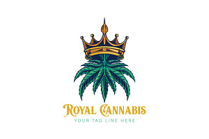 Green Cannabis Royal Logo, a Branding & Logo Template by Design House
