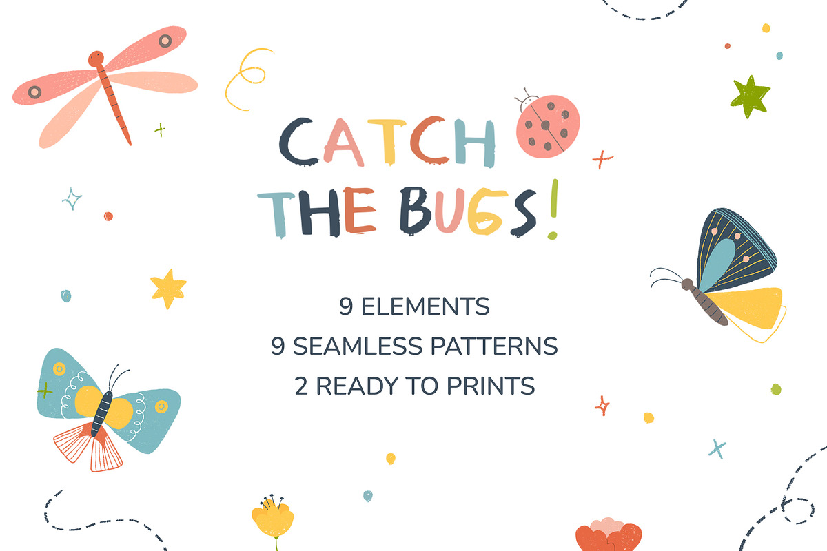 Cute Spring Bugs, a Pattern Graphic by Petit Citizen Design (Photo 2 of 6)
