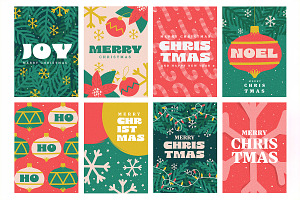 Set Of Christmas Greetings Cards