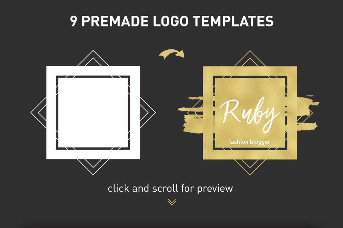 Modern logo elements + BONUS, a Branding & Logo Template by The Black & Art (Photo 3 of 10)