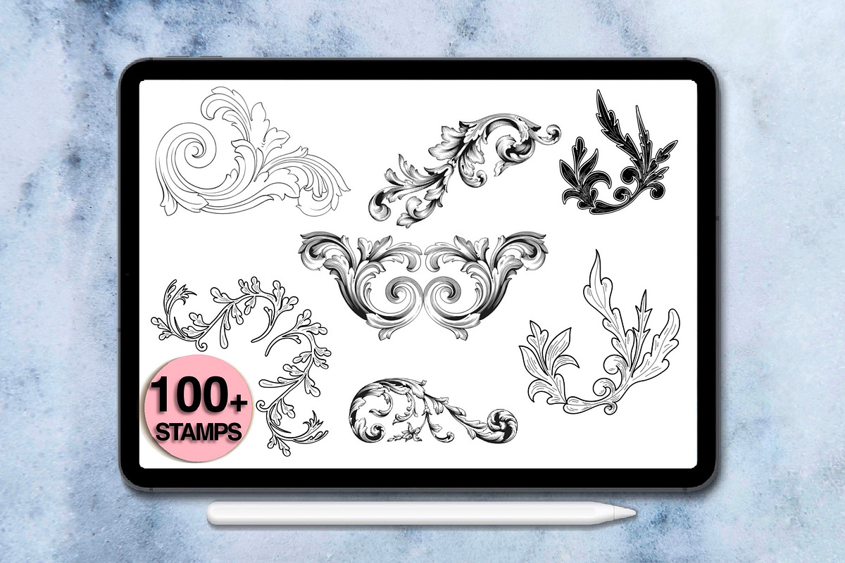 110 Baroque Ornament Stamps, a Brush Add-On by Arts For Peace (Photo 5 of 8)