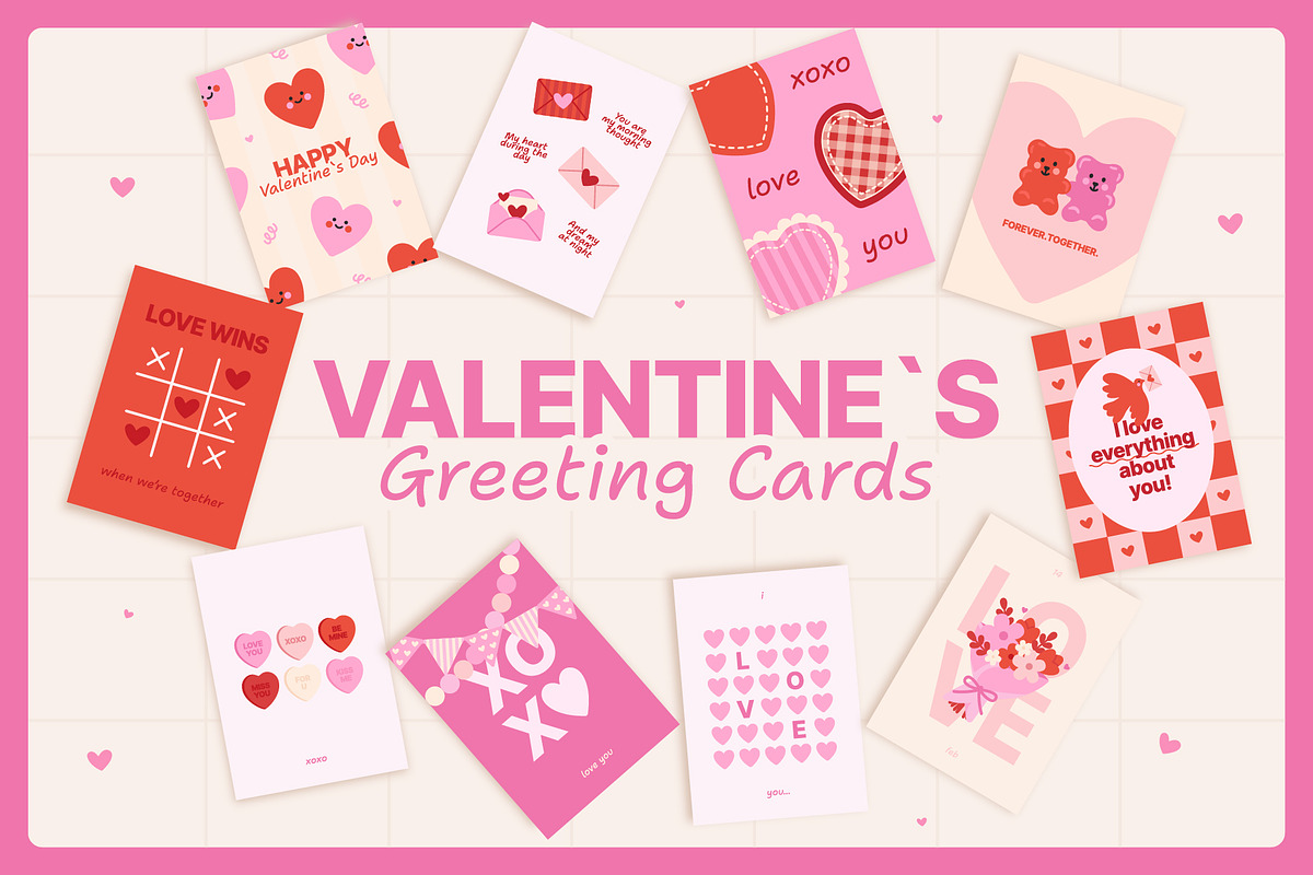 Valentine`s Greeting Cards, an Object Graphic by Creative Gallery (Photo 1 of 7)