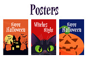 Cute Halloween Clipart Set, a Seasonal Illustration by Idressart (Thumbnail 3 of 4)