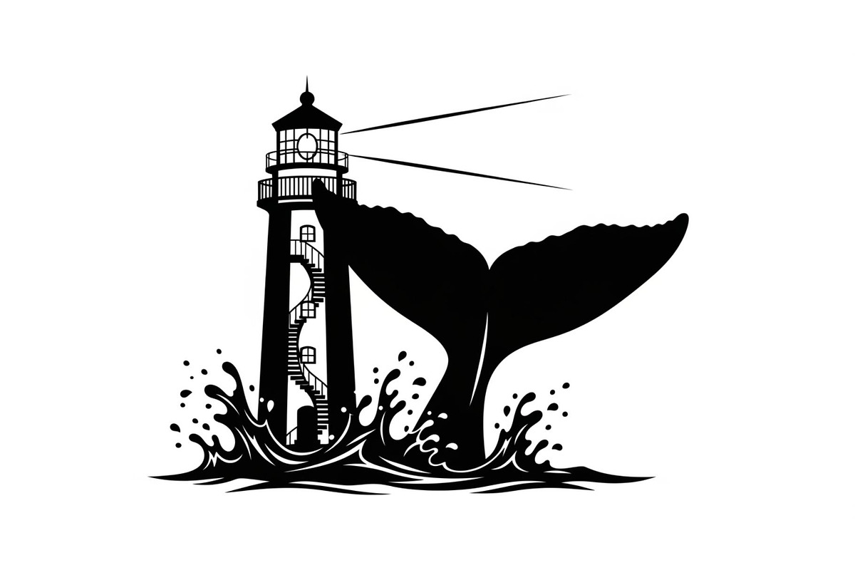 Whale Tail Lighthouse Bundle, an Object Illustration by yasushie (Photo 9 of 31)
