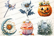 Daisy Flower & Halloween Clipart, an Illustration by DreamCafeArt (Thumbnail 3 of 7)