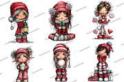 Sweet Christmas Elf Girl Clipart, an Illustration by DreamArtGraphic (Thumbnail 5 of 5)