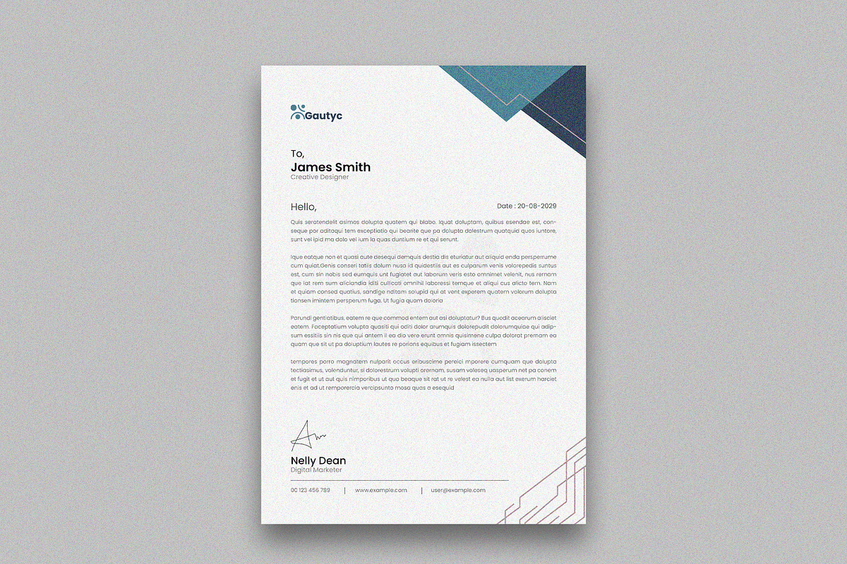 Letterhead Design Template, a Stationery Template by ClickPaint_Studio (Photo 1 of 4)