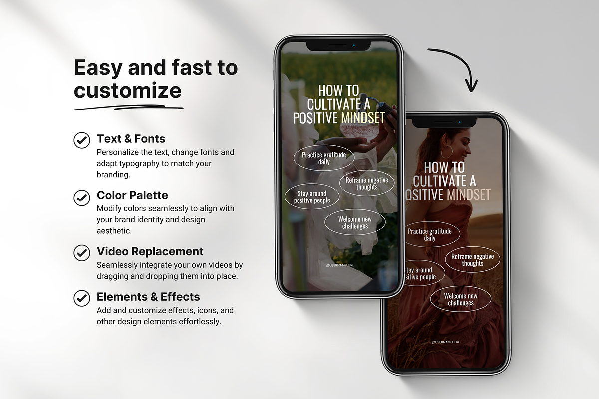 100 Motivational Reels Templates, a Social Media Template by DigiPax (Photo 6 of 10)