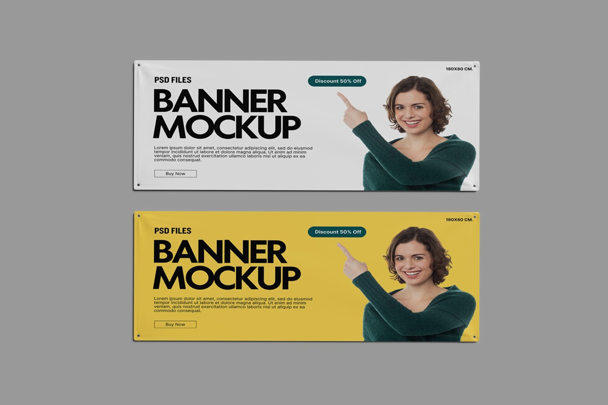Realistic Banner Mockup, an Advertising Mockup by GraphicWindow (Photo 3 of 6)