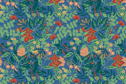 Seamless Asian plants