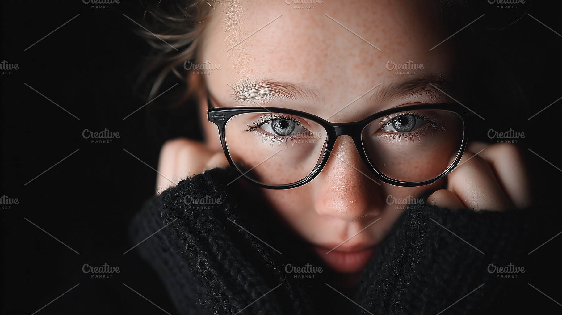 Young girl with blue eyes, freckles, a Person Photo by MistyDay