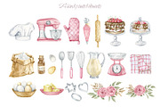 Watercolor pink bakery clipart, a Graphic by AquarelleSpace (Thumbnail 2 of 4)