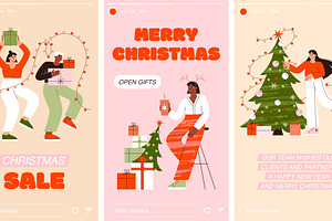 Christmas Party People Illustrations