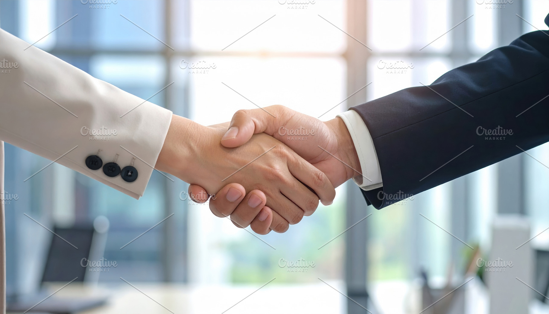 Business Agreement Handshake In Office, a Business Photo by Davizro's Market