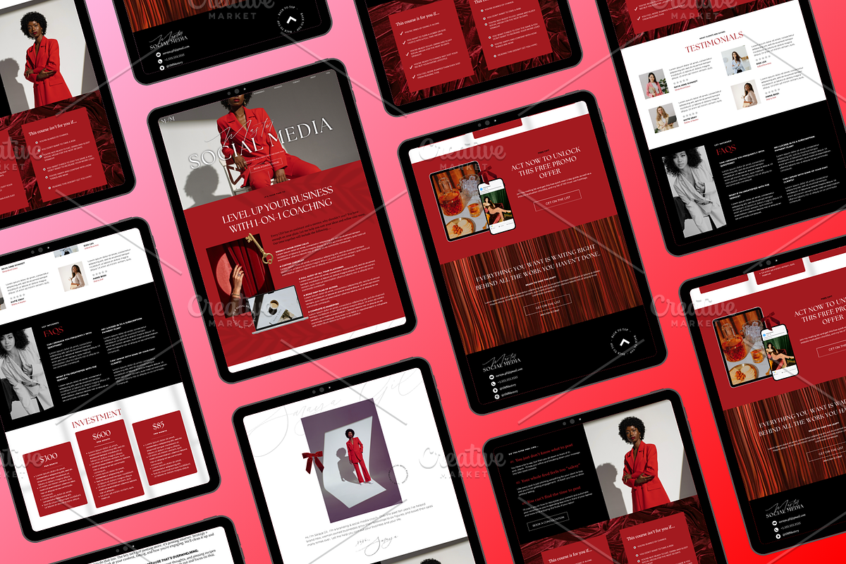 Bold Red Canva Coaching Website, a Landing Page Template by BLDGtheBoutique (Photo 2 of 9)