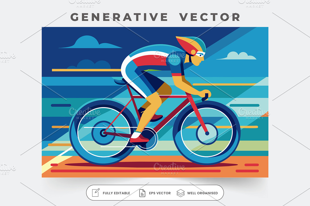 A man riding a bike down an urban st, a Graphic by Iftikhar Alam