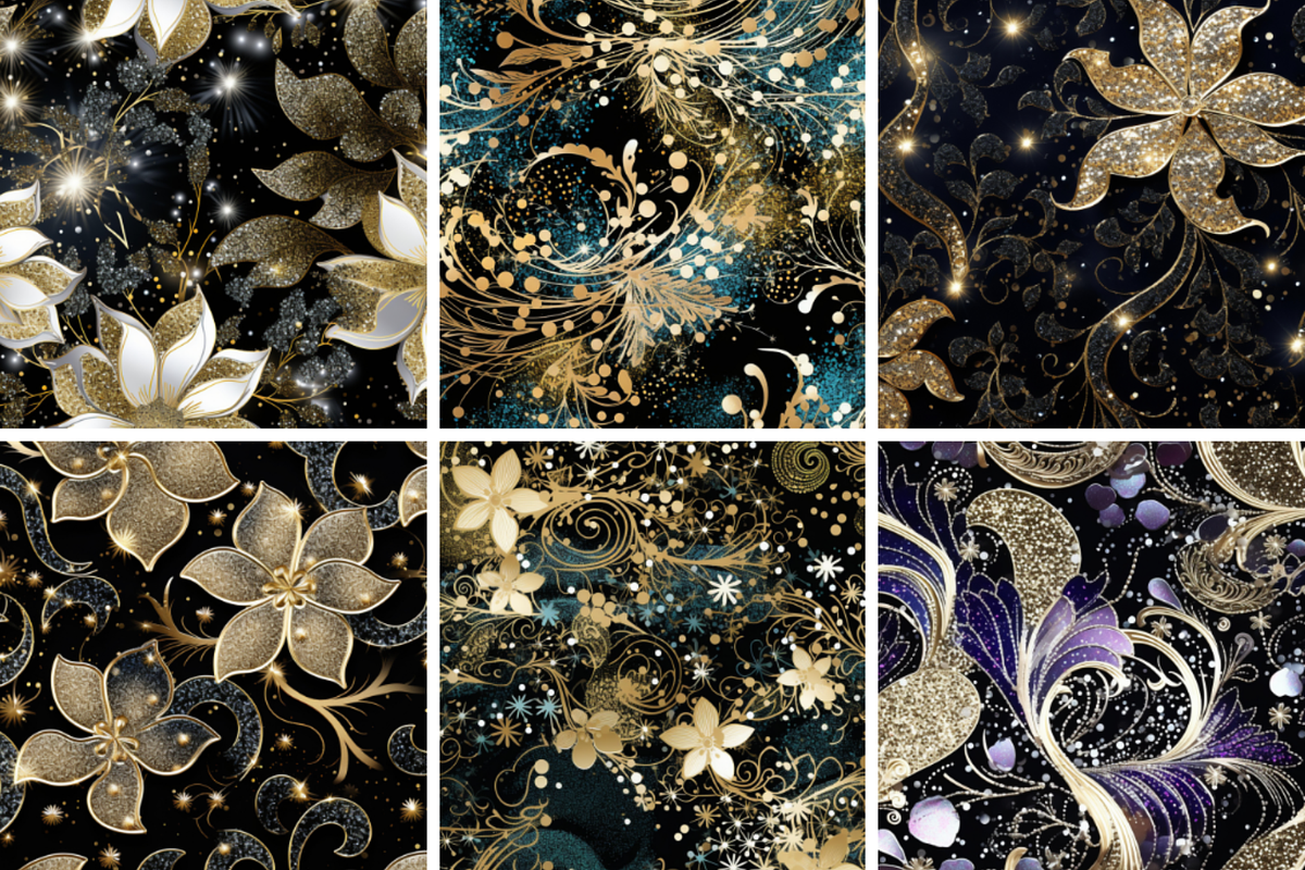 Glitter Lace Seamless Patterns, a Pattern Graphic by PrintablesByFranklyn (Photo 4 of 4)