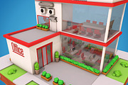 Cartoon Office Low Poly 3D Model, an Architecture 3D Model by Low Poly Lab (Thumbnail 5 of 8)