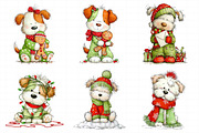 Whimsical Christmas Fluffy Dogs Clip, an Illustration by Daily.Designs (Thumbnail 5 of 8)