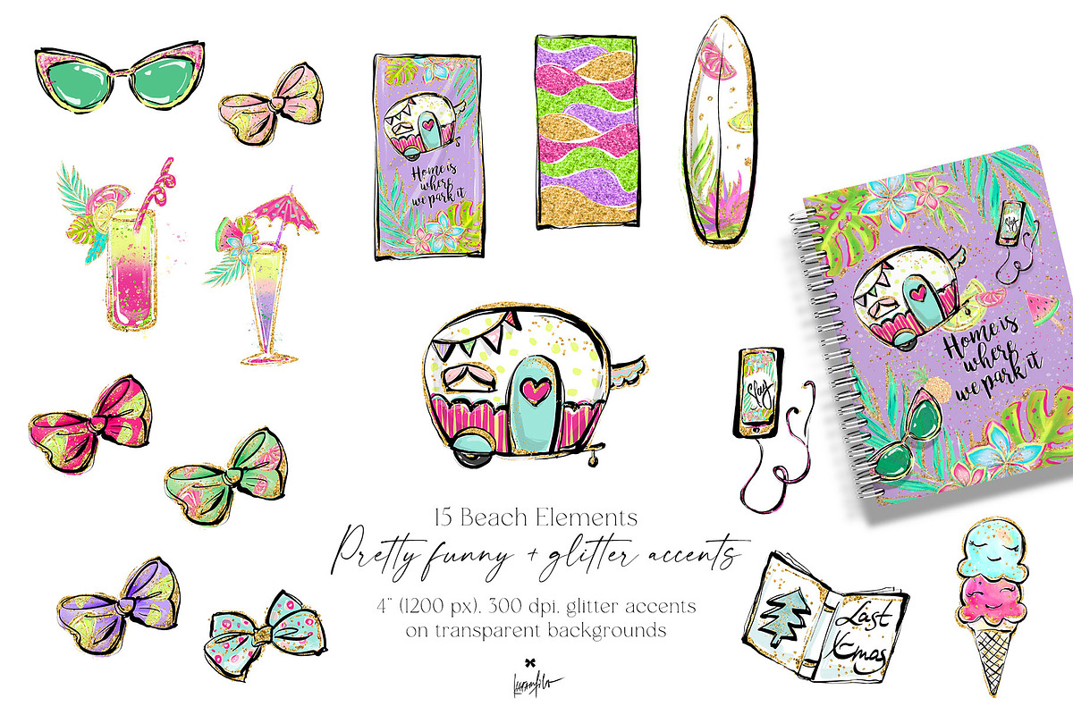 Summer Beach Girls Tropical Clipart, a Person Illustration by KaramfilaS (Photo 6 of 8)