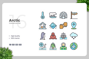 Arctic Colored Icons, an Icon by Upnowgraphic